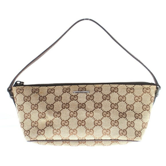 Gucci GG Canvas Shoulder Bag Hand Pouch Beige - Picture 1 of 5